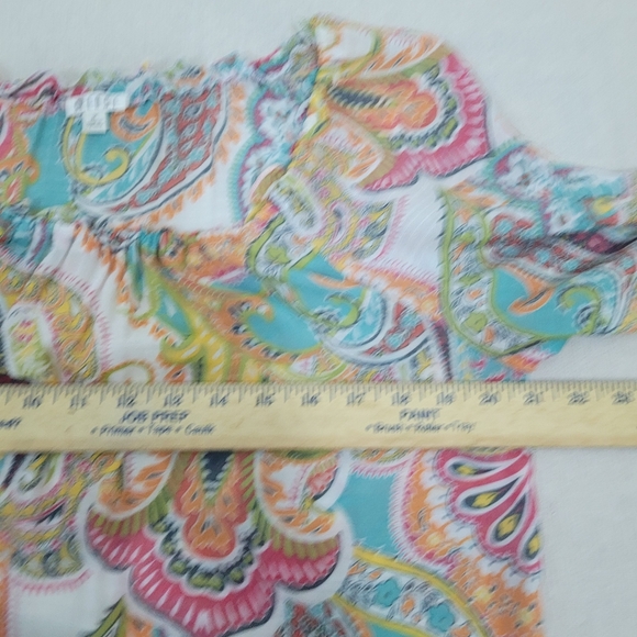 SPENSE Womens Size Medium Multicolored Paisley Pattern BOHEMIAN Lace Fringe EUC - Picture 10 of 12